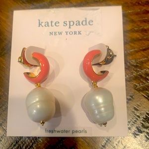 Kate Spade "Candy Drops" Gold Tone Coral Earrings $68